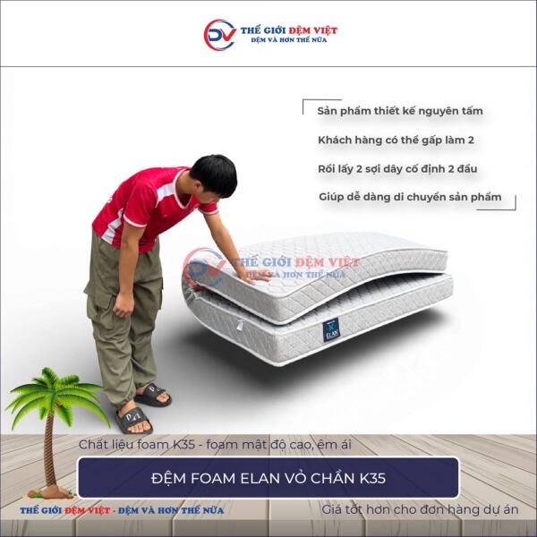 Đệm foam Elan K35 vỏ chần